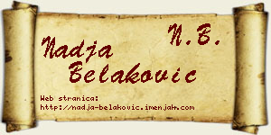 Nadja Belaković vizit kartica